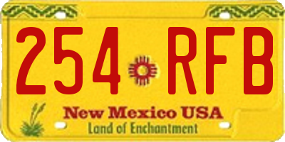 NM license plate 254RFB