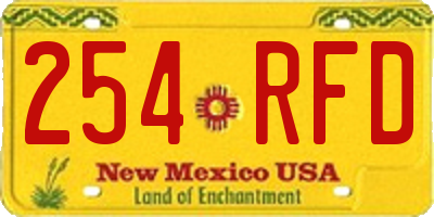 NM license plate 254RFD