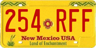 NM license plate 254RFF