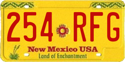 NM license plate 254RFG