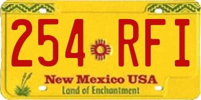 NM license plate 254RFI