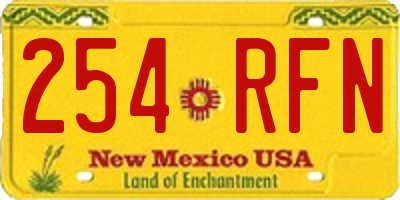 NM license plate 254RFN