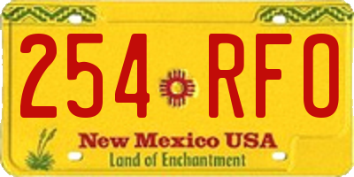 NM license plate 254RFO