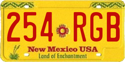 NM license plate 254RGB