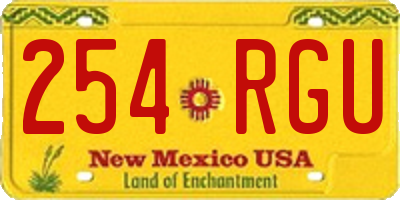 NM license plate 254RGU