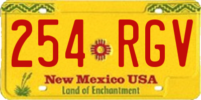 NM license plate 254RGV