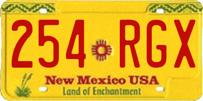 NM license plate 254RGX