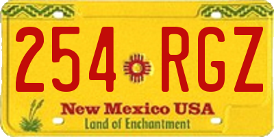 NM license plate 254RGZ