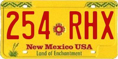 NM license plate 254RHX