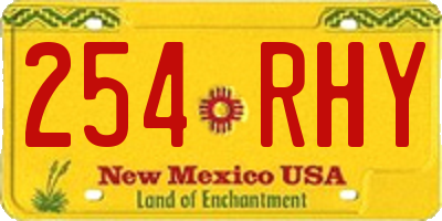 NM license plate 254RHY
