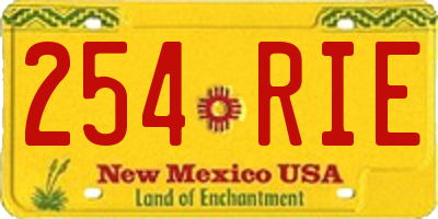 NM license plate 254RIE