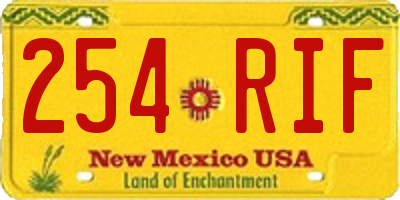 NM license plate 254RIF