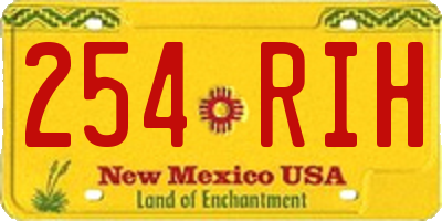 NM license plate 254RIH