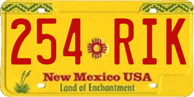 NM license plate 254RIK
