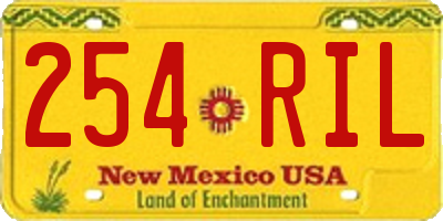 NM license plate 254RIL