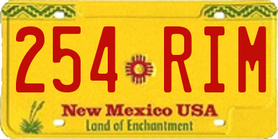 NM license plate 254RIM