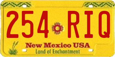 NM license plate 254RIQ