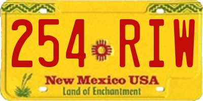 NM license plate 254RIW