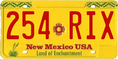 NM license plate 254RIX