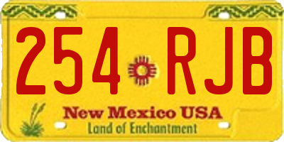 NM license plate 254RJB