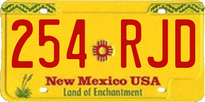 NM license plate 254RJD