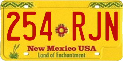 NM license plate 254RJN