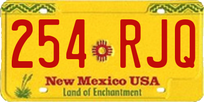 NM license plate 254RJQ