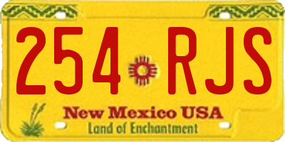 NM license plate 254RJS