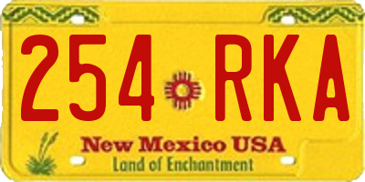 NM license plate 254RKA