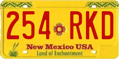 NM license plate 254RKD