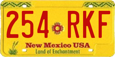 NM license plate 254RKF