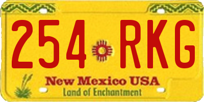 NM license plate 254RKG