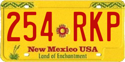 NM license plate 254RKP