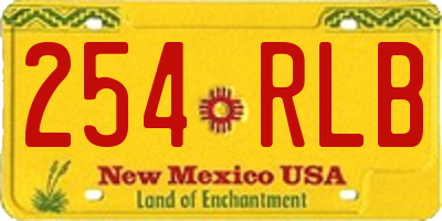 NM license plate 254RLB