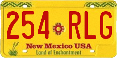 NM license plate 254RLG