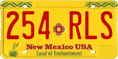 NM license plate 254RLS