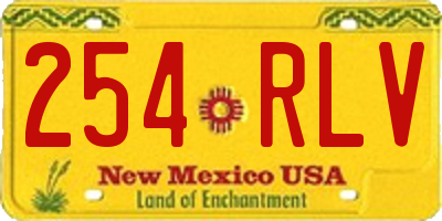 NM license plate 254RLV