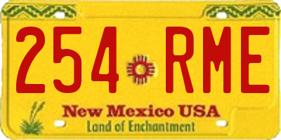 NM license plate 254RME
