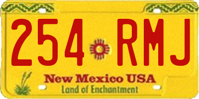 NM license plate 254RMJ