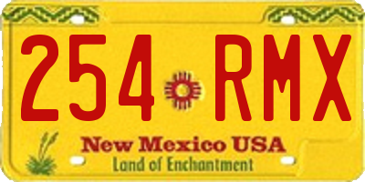 NM license plate 254RMX