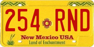 NM license plate 254RND