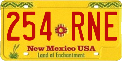 NM license plate 254RNE