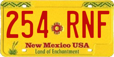 NM license plate 254RNF