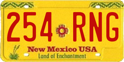 NM license plate 254RNG
