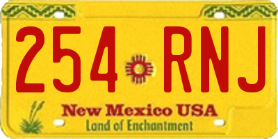 NM license plate 254RNJ