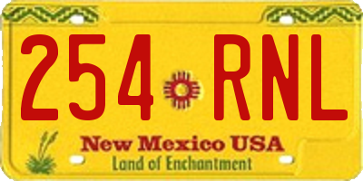 NM license plate 254RNL