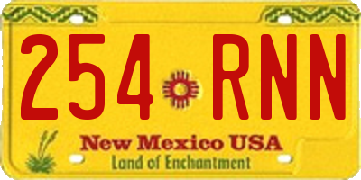 NM license plate 254RNN