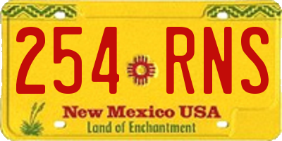 NM license plate 254RNS