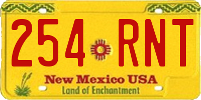 NM license plate 254RNT