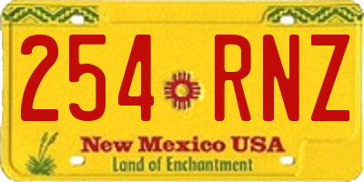 NM license plate 254RNZ